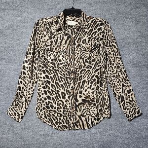 Denim and supply women's blouse top button-down size S animal prints